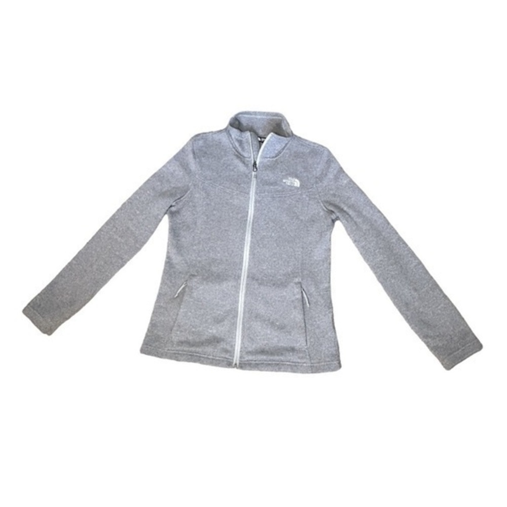 THE NORTH FACE WOMENS FULL ZIP COLLARED GREY SWEATER COAT, S/P